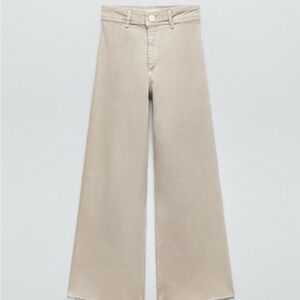 Women's Tan Wide-Leg Jeans